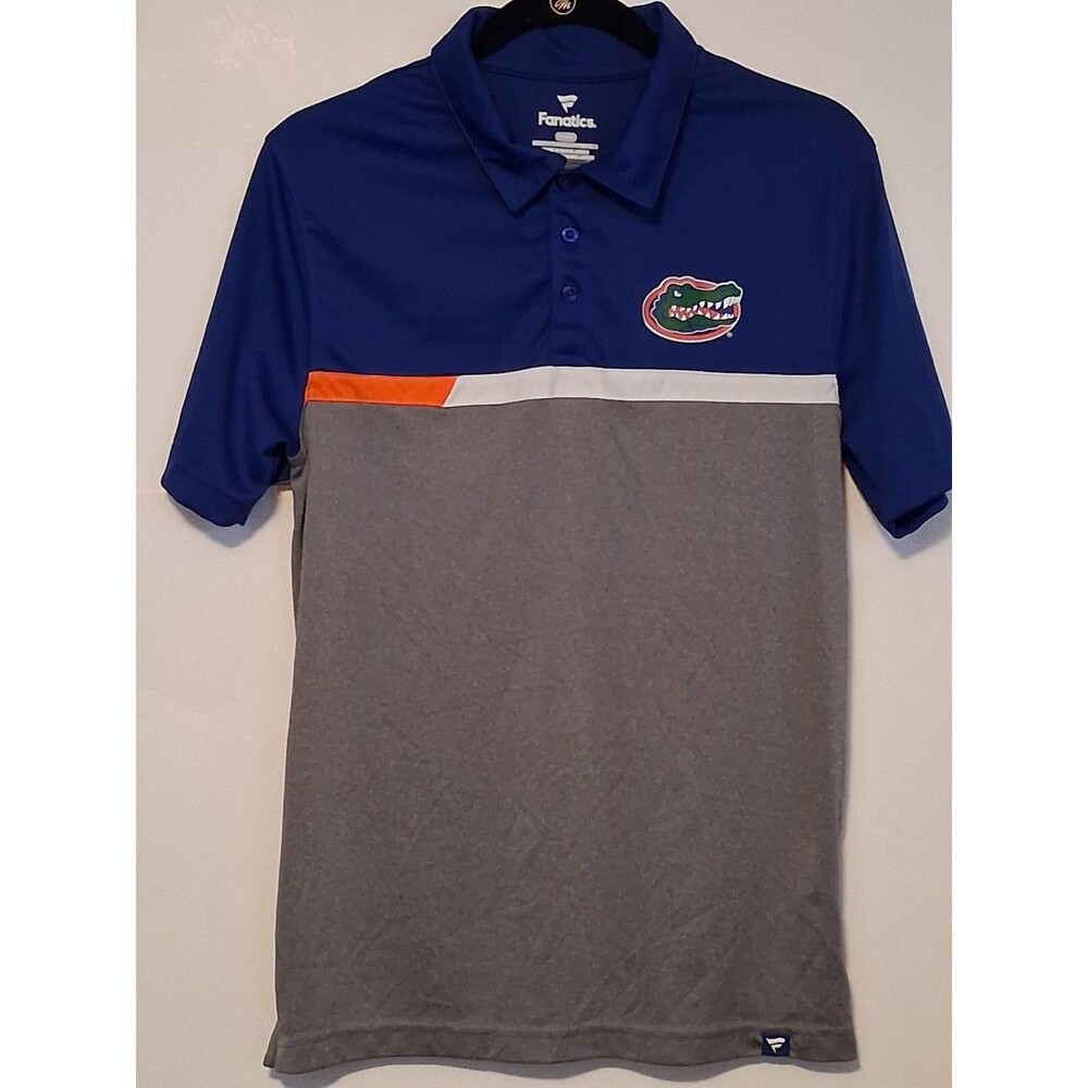 Florida Mens Gators Polo Shirt Blue Gray Short Sleeve Fanatics Golf Jersey